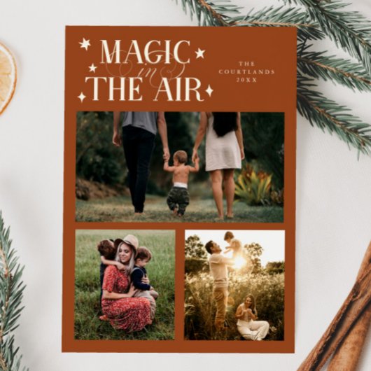 Magic In The Air Multi Photo Terracotta Feestdagenkaart