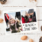 Magic In The Air White Multi Photo Holiday Card Feestdagenkaart