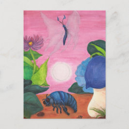 Magic Insect Butterfly Transformation Illustration Briefkaart