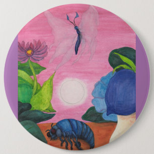 Magic Insect Butterfly Transformation Illustration Ronde Button 6,0 Cm