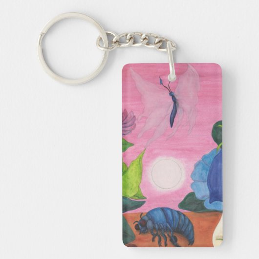 Magic Insect Butterfly Transformation Illustration Sleutelhanger (Voorkant)