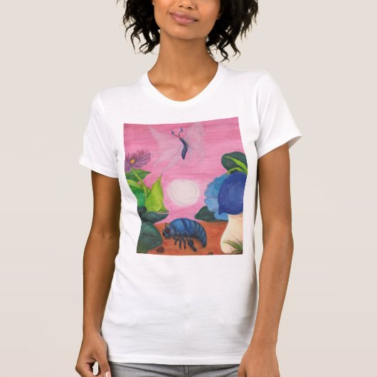 Magic Insect Butterfly Transformation Illustration T-shirt (Voorkant)