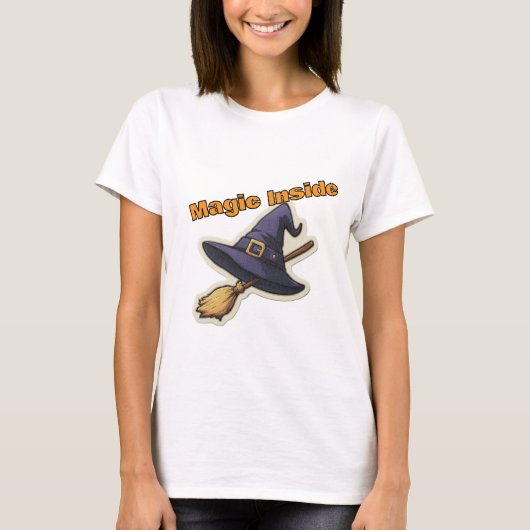 Magic Inside Witch Pet Halloween T-shirt (Voorkant)