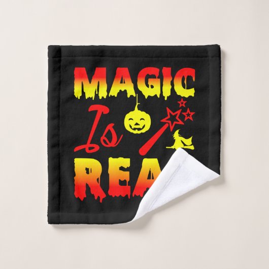 Magic is echt een halloween pomkin witch bad handdoek (Wasdoekje)