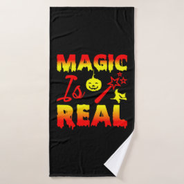 Magic is echt een halloween pomkin witch badhanddoek