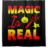 Magic is echt een halloween pomkin witch douchegordijn (Voorkant)