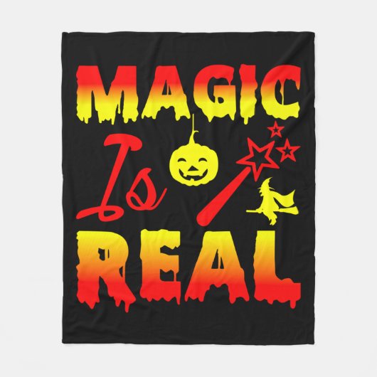 Magic is echt een halloween pomkin witch fleece deken (Voorkant)