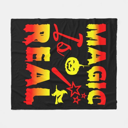 Magic is echt een halloween pomkin witch fleece deken (Voorkant (Horizontaal))