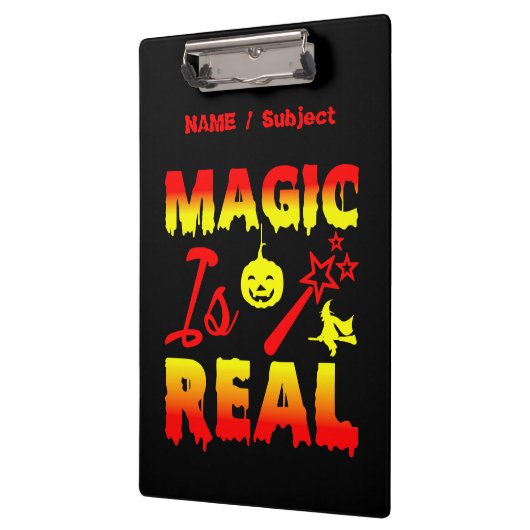 Magic is echt een halloween pomkin witch klembord (Links)