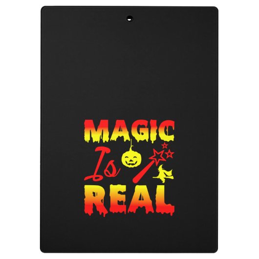 Magic is echt een halloween pomkin witch klembord (Achterkant)