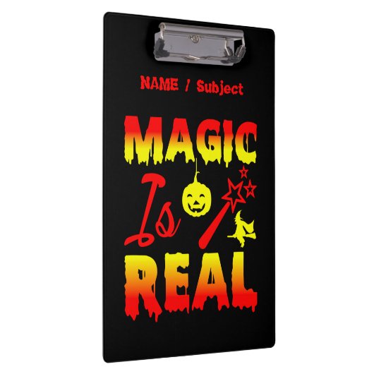 Magic is echt een halloween pomkin witch klembord (Rechts)