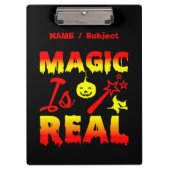 Magic is echt een halloween pomkin witch klembord (Voorkant)