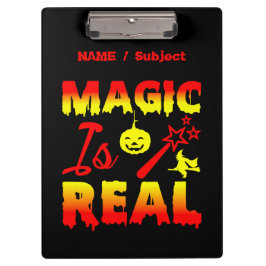 Magic is echt een halloween pomkin witch klembord