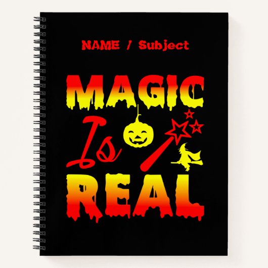 Magic is echt een halloween pomkin witch notitieboek (Voorkant)