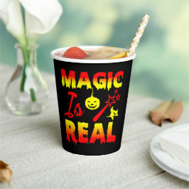 Magic is echt een halloween pomkin witch papieren bekers