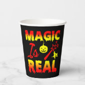 Magic is echt een halloween pomkin witch papieren bekers (Achterkant)