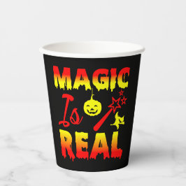 Magic is echt een halloween pomkin witch papieren bekers