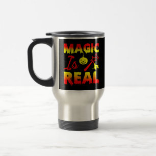 Magic is echt een halloween pomkin witch reisbeker