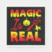 Magic is echt een halloween pomkin witch servet (Voorkant)