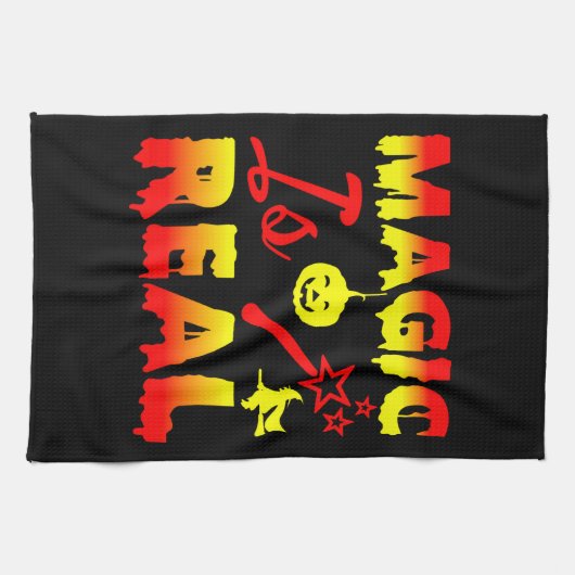 Magic is echt een halloween pomkin witch theedoek (Horizontaal)