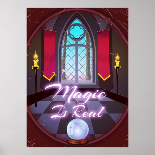 Magic is Real inspirerend quote cartoon Poster (Voorkant)