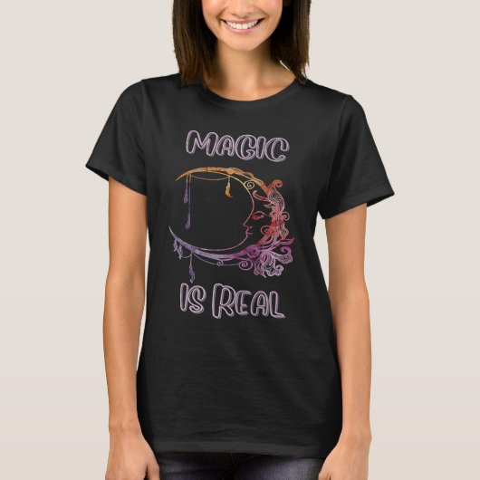 MAGIC IS REAL Raglan Baseball T-shirt (Voorkant)