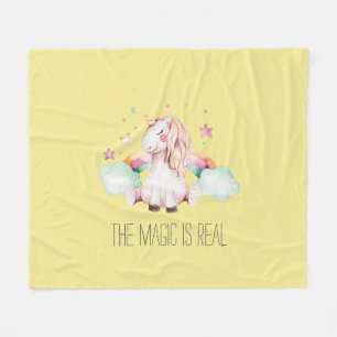 Magic is Real Unicorn Fleece Deken