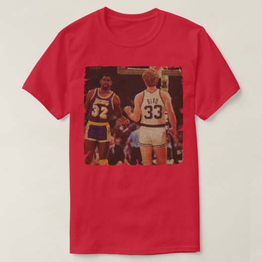 Magic Johnson en Larry Bird T-shirt (Design voorkant)
