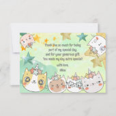 Magic kawaii caticorn kat eenhoorn kinderen verjaa bedankkaart (Voorkant)