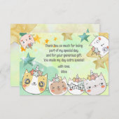 Magic kawaii caticorn kat eenhoorn kinderen verjaa bedankkaart (Voorkant / Achterkant)