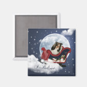 Magic kerst Sheltie Magneet (Voorkant / Achterkant)