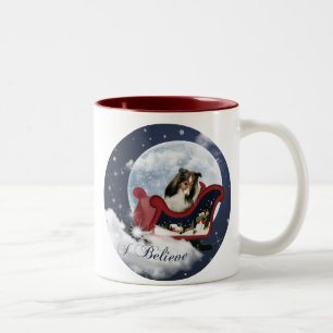 Magic kerst Sheltie Tweekleurige Koffiemok