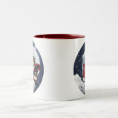 Magic kerst Sheltie Tweekleurige Koffiemok (Center)