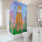 Magic King Cat Shower Curtain Douchegordijn (In situ)