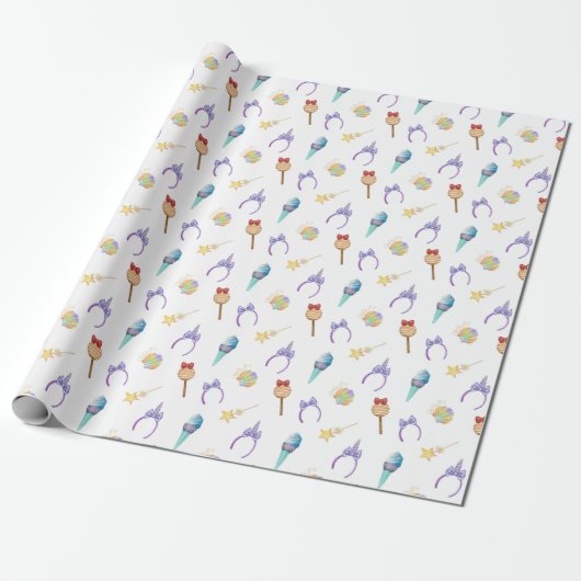Magic Kingdom-patroon Cadeaupapier (Uitgerold)