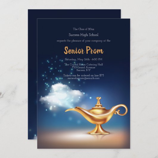 Magic Lamp Arabian Night Prom Invitation Kaart (Voorkant / Achterkant)