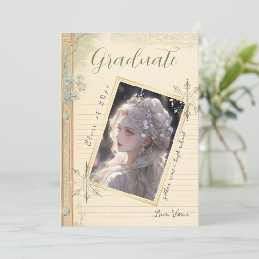  Magic Land Papier Graduation Aankondigingen (Staand voorkant)