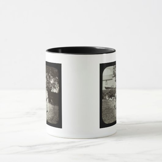 Magic Lantern Slide Cricket Spelers  Mok (Midden)