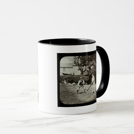 Magic Lantern Slide Cricket Spelers Mok (Voorkant rechts)