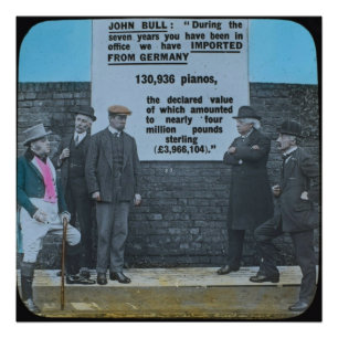 Magic Lantern Slide John Bull Labor Movement Foto Afdruk