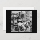 Magic Lantern Slide Kings Cross London Street Tram Briefkaart (Voorkant / Achterkant)