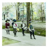 Magic Lantern Slide Patriotic Childrens Band Foto Afdruk (Voorkant)