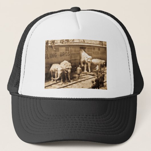 Magic Lantern Slide Ringling Bros Elephant Train Trucker Pet (Voorkant)