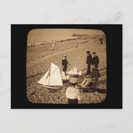 Magic Lantern Slide Seaside bij Dieppe Frankrijk Briefkaart (Voorkant)