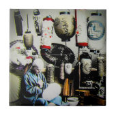 Magic Lantern Slide the Umbrella Painter Old Japan Tegeltje (Voorkant)