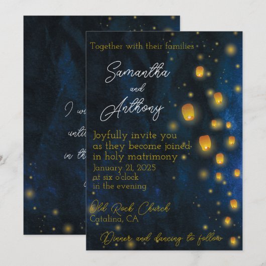 Magic Lanterns bruiloft uitnodigingen (Voorkant / Achterkant)