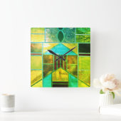 Magic light from the windows vierkante klok (Huis)