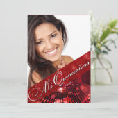 Magic Lights Foto Quinceanera - rood Kaart (Staand voorkant)