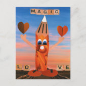 Magic Love! Grappig potlood stuurt liefde Briefkaart (Voorkant)