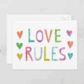 Magic Love Rules with Hearts Briefkaart (Voorkant / Achterkant)